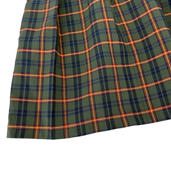 ASOS Design Curve Plaid Pleated Skirt Green Navy Size 24 Dark Academia Preppy - Picture 4 of 16